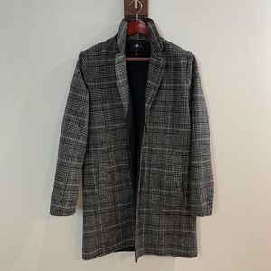 7 For All Mankind Plaid Overcoat